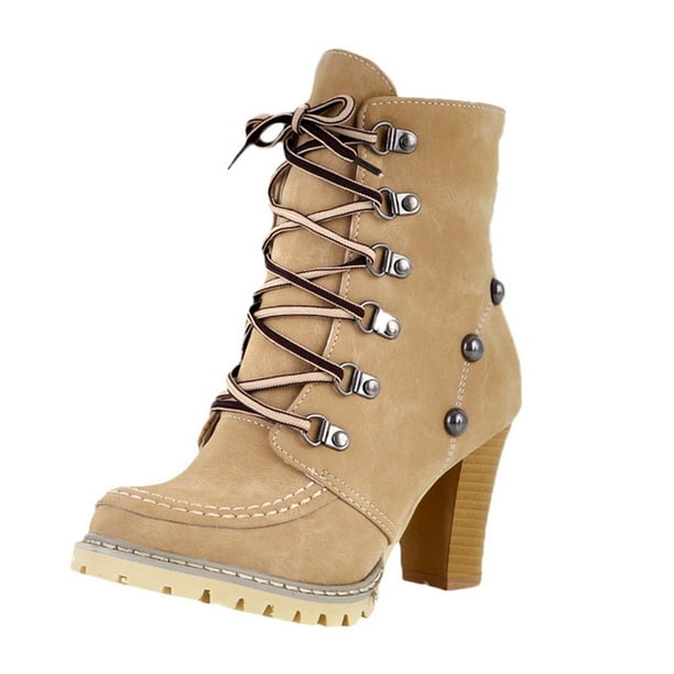 Boots Suede Square Head Metal Decorative Side Zipper Rivet Boots Suede Square Head Metal Decorative Side Zipper Rivet